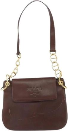 Prada Pre-owned Vintage schoudertas - Dames - Vintage Schoudertas - Bruin - ONE Size - Leer - Vintage