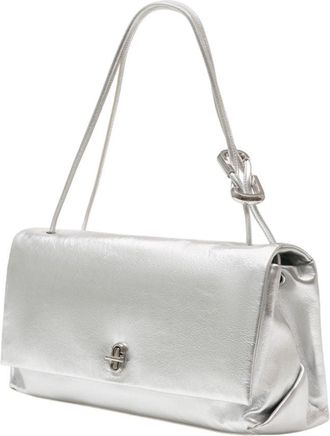 Marc Jacobs Womens Metallic Leather Shoulder Bag Silver Cowhide
