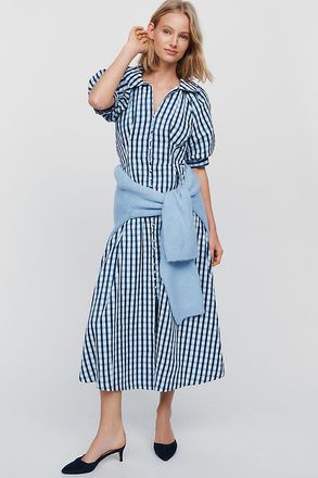 English Factory Puff Sleeve Shirtdress
