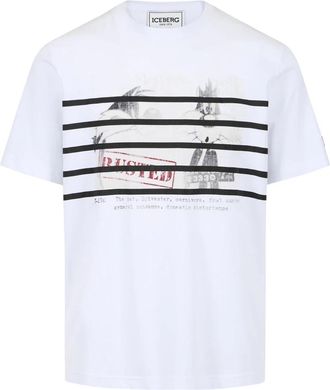 Iceberg Regular Fit Katoenen Jersey T-Shirt - Heren - T-shirts - Wit - L - Katoen - Tops