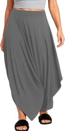 Re Tech UK Comfy Baggy Harem Pants for Women - Great for Summer - Lagenlook Draped Trousers, Genie Aladdin Style, Loose Fit Boho Yoga Pants for Women UK, Charcoa