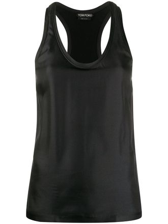 Tom Ford racer back top - women - Silk/Cashmere - S - Black