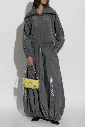 Balenciaga Jacket With Logo, Womens, Grey