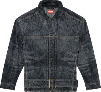 Diesel Giacca in denim stile biker - - Jackets - Uomo - Nero - L