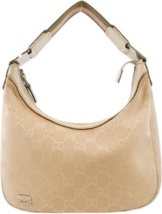 Gucci Pre-owned Shoulder Bags, male, Beige, Size: ONE SIZE Pre-owned GG Canvas Shoulder Bag