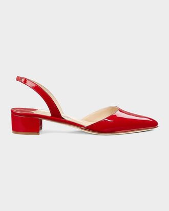 Manolo Blahnik Aspro Patent Slingback Ballerina Pumps