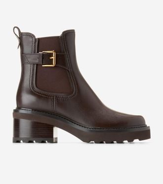 Cole Haan Womens Shibley Waterproof Lug Buckle Booties - Brown Size 6.5
