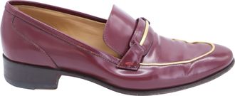 Ferragamo Loafers with Gold Accent in Burgundy Leather