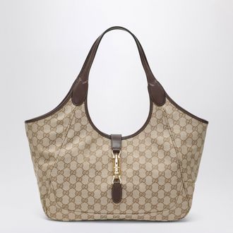 Gucci Medium Mercato Bag In Sand GG Fabric