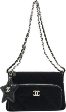 Chanel Pre-owned Vintage Cross Body Bag - Dames - Vintage Schoudertas - Zwart - ONE Size - Nylon - Vintage