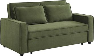 Sweeek Sweeek - 3-seater corduroy sofa bed, Chill, Khaki Green, 172.5x91.5x88.5 cm