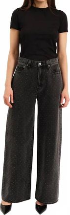 Daze Wonderer Mid Rise Palazzo Jeans In Starlit Night