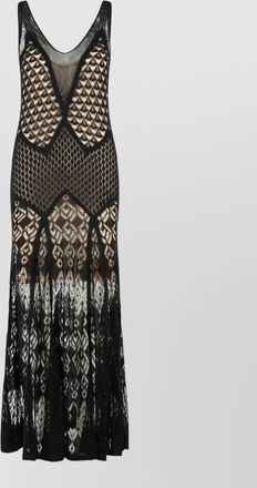 Blumarine long dress cotton lace geometric pattern