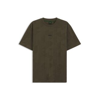 BOSS Cotton T-shirt with 3D-jacquard pattern