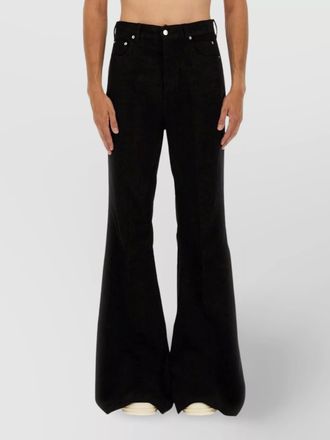 Rick Owens flared trousers with back pockets and belt loops
