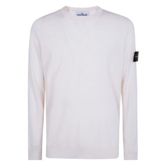 Stone Island Crewneck Sweater - Heren - Ronde hals truien - Beige - L - Wol - Truien & Vesten