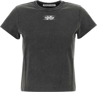 Alexander Wang Logo Graphic T-Shirt - Dames - T-shirts - Grijs - XS - Katoen - Tops