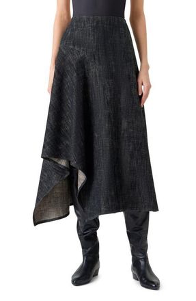 Akris Handkerchief Hem Denim Skirt in Black Denim at Nordstrom, Size 12