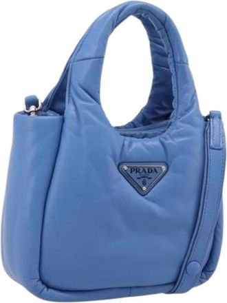 Prada Pre-owned Vintage Hand Bag - Dames - Vintage Handtas - Blauw - ONE Size - Leer - Vintage
