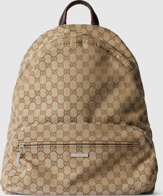 Gucci Large Gucci Tag Backpack, Beige, GG Canvas