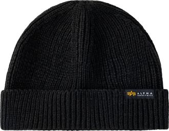 Alpha Industries Skim&uuml;tze ALPHA INDUSTRIES Dockers Beanie, Herren, Gr. onesize, schwarz, Obermaterial: 100% Polyacryl, M&uuml;tzen Skim&uuml;tze