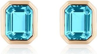 Goshwara Manhattan Stud Earrings in Pale Blue at Nordstrom