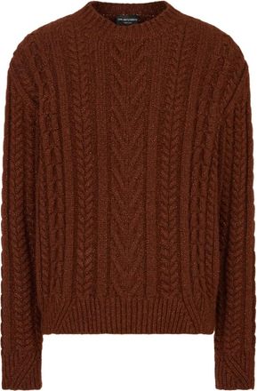 Emporio Armani cable-knit sweater - men - Fabric - M - Brown