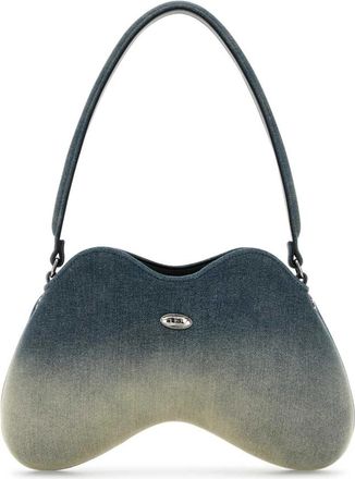 Diesel Double-D Denim Schoudertas - Dames - Schoudertassen - Blauw - ONE Size - Denim - Tassen