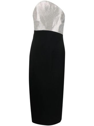 Roland Mouret two-tone design wool-blend dress - women - Polyester/Silk/Wool - 8 - Black