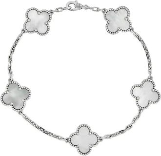 Van Cleef & Arpels Bracciale Alhambra in oro bianco 18 carati con madreperla - Argento