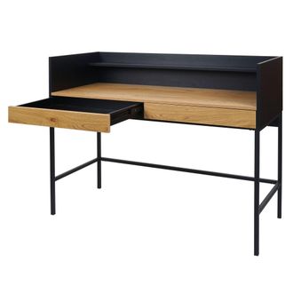 Hhg Hhg - Nunca Usado] Escritorio 234, Mesa De Oficina Mesa De Ordenador Escritorio De Trabajo, Caj&oacute;n 120x50cm Madera Metal, Aspecto Roble