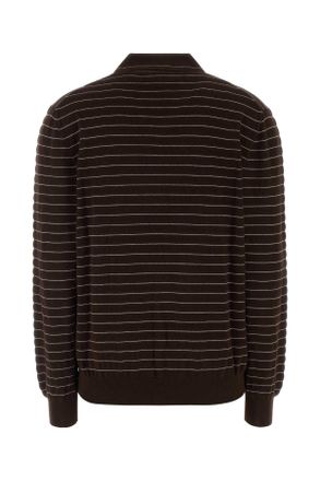 Miu Miu Womens Embroidered Cotton Polo Shirt Cacao Exterior: Maglieria Sweater