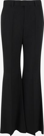 Balenciaga Womens Viscose Flared Pants Black Trousers