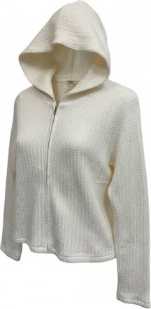 Dylan Womens Zip Hoodie Cable Jacket In Winter White