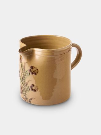 Poterie d'&Eacute;vires Flowers Hand-Painted Ceramic Straight-Edge Medium Jug