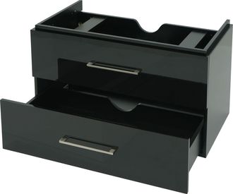 Hhg Mueble Lavabo Premium Hhg 245, Mueble Lavabo Muebles De Ba&ntilde;o, Alto Brillo 90cm, Negro