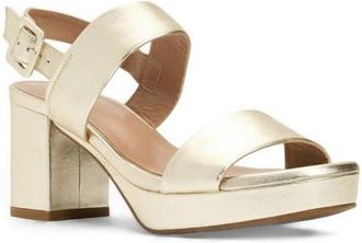 Aquatalia Melly Weatherproof Platform Sandal in Champagne Metallic at Nordstrom, Size 10.5