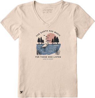 Life is good Crusher V-Neck T-Shirt