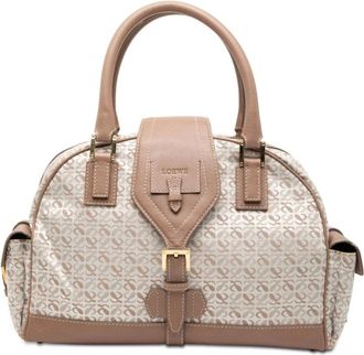 Loewe Pre-owned Handbags, female, Brown, Size: ONE SIZE Pre-owned Patterned Leather Satchel