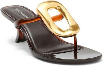 Jeffrey Campbell Linq Up Slide Sandal in Brown Shiny Gold at Nordstrom, Size 10