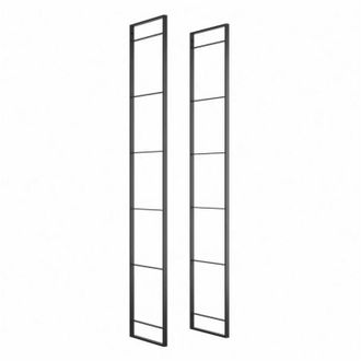 Emuca Set di telai per scaffali Lader, altezza 1790 mm, Acciaio, Verniciato nero - Emuca