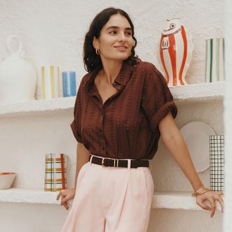 La Redoute Collections Los hemd in broderie anglaise, elleboogmouwen
