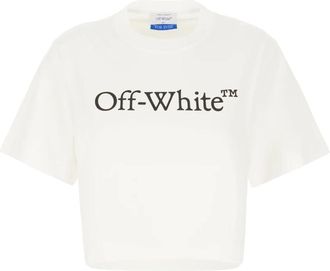 Off-white Logo Katoenen T-Shirt - Dames - T-shirts - Wit - M - Katoen - Tops