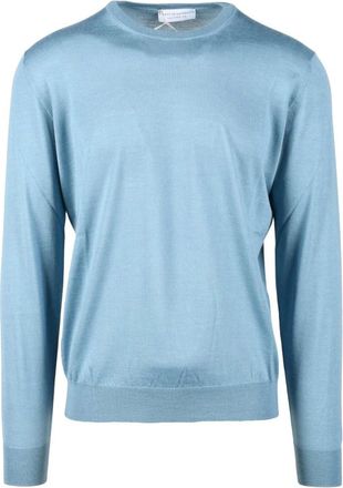 FILIPPO DE LAURENTIIS Truien & Vesten, Heren, Blauw, L, Kasjmier, Kasjmier Zijde Mix Stijlvolle Trui