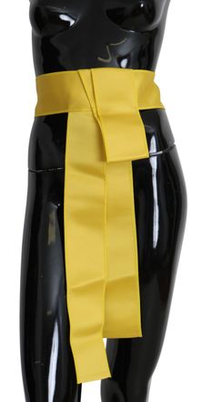 Dolce & Gabbana Womens Yellow Wide Snap Button Closure Silk Belt - Size EU 42