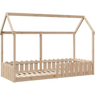 vidaXL Vidaxl - Kids House Bed Frame without Mattress 80x200 cm Solid Wood Pine