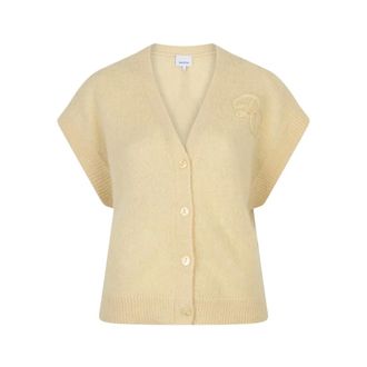 Dante6 Zyra Short Sleeve Cardigan - Dames - Truien - Beige - Maat: S Wol