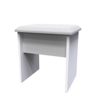 Welcome Furniture Porto Ready Assembled Dressing Table Stool - Uniform Gloss & White Matt - Welcome Furniture | TJ Hughes