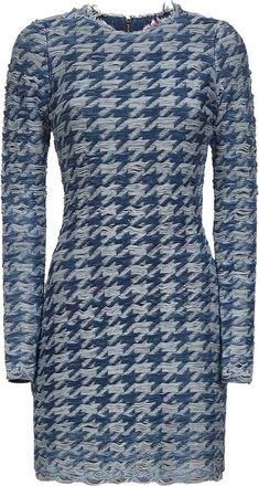 Diesel Frayed-houndstooth Mini Dress