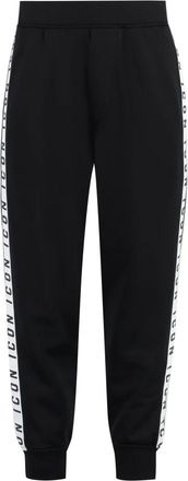 Dsquared2 Sweatpants, male, Black, Size: S Cotton Blend Jogging Trousers with Stripes